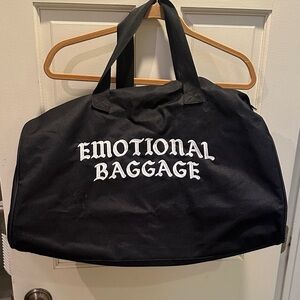 Unisex Emotional Baggage Duffle Stylish Black Duffel Bag with Playful Design